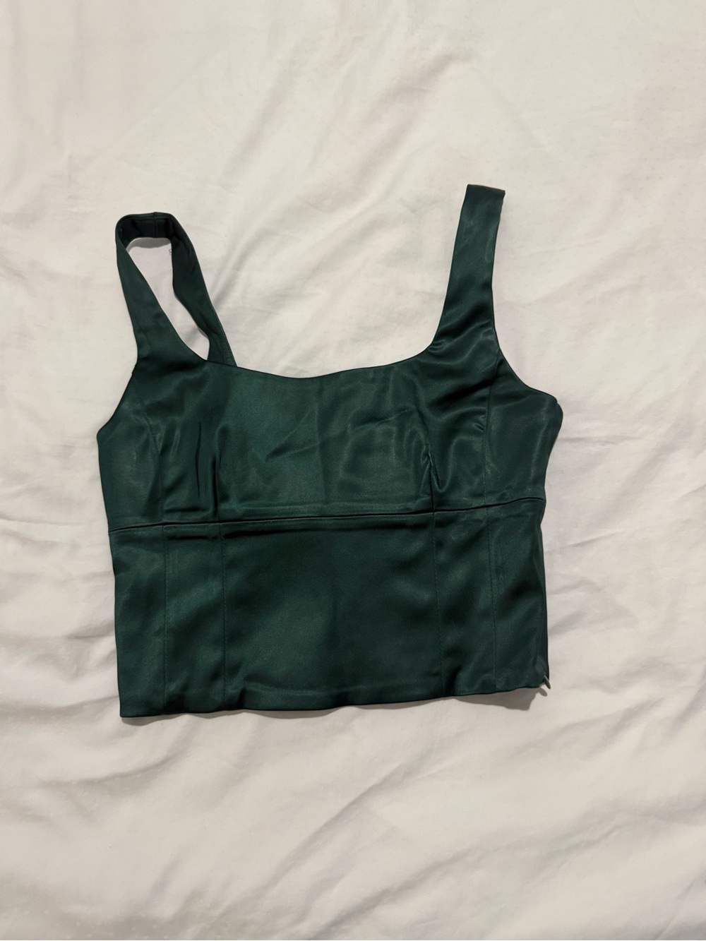 Wilfred Emerald Satin Crop Top CS